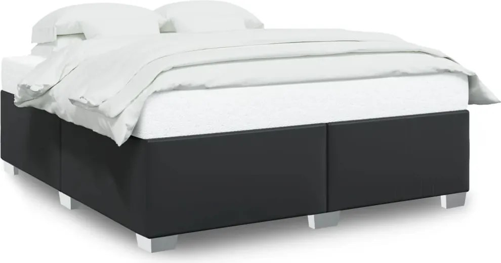 vidaXL Cadru de pat, negru, 180x200 cm, piele ecologică