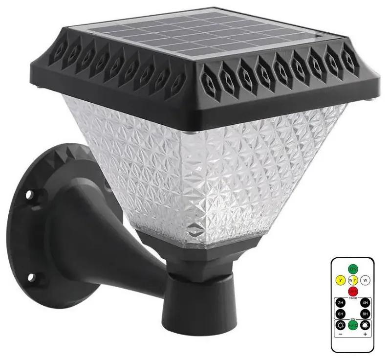 Lampă LED de perete solară dimabilă LED/0,8W/5,5V IP44 + telecomandă