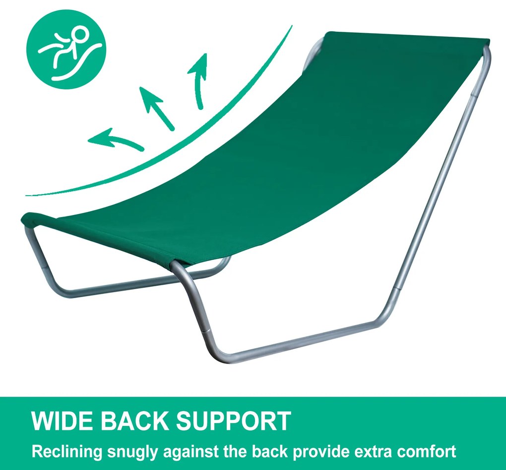 Sezlong pliabil de plaja SAND, verde