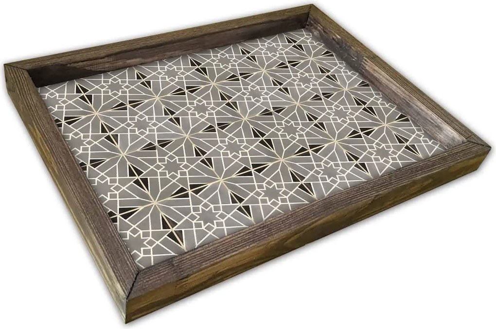 Tava AT-012, nuc/gri, lemn de pin, 40x30 cm