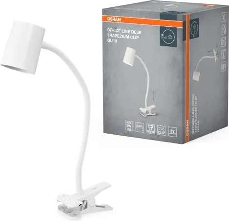 Lampă de birou cu clemă Osram DESK LINE 1xGU10/9W/230V, albă