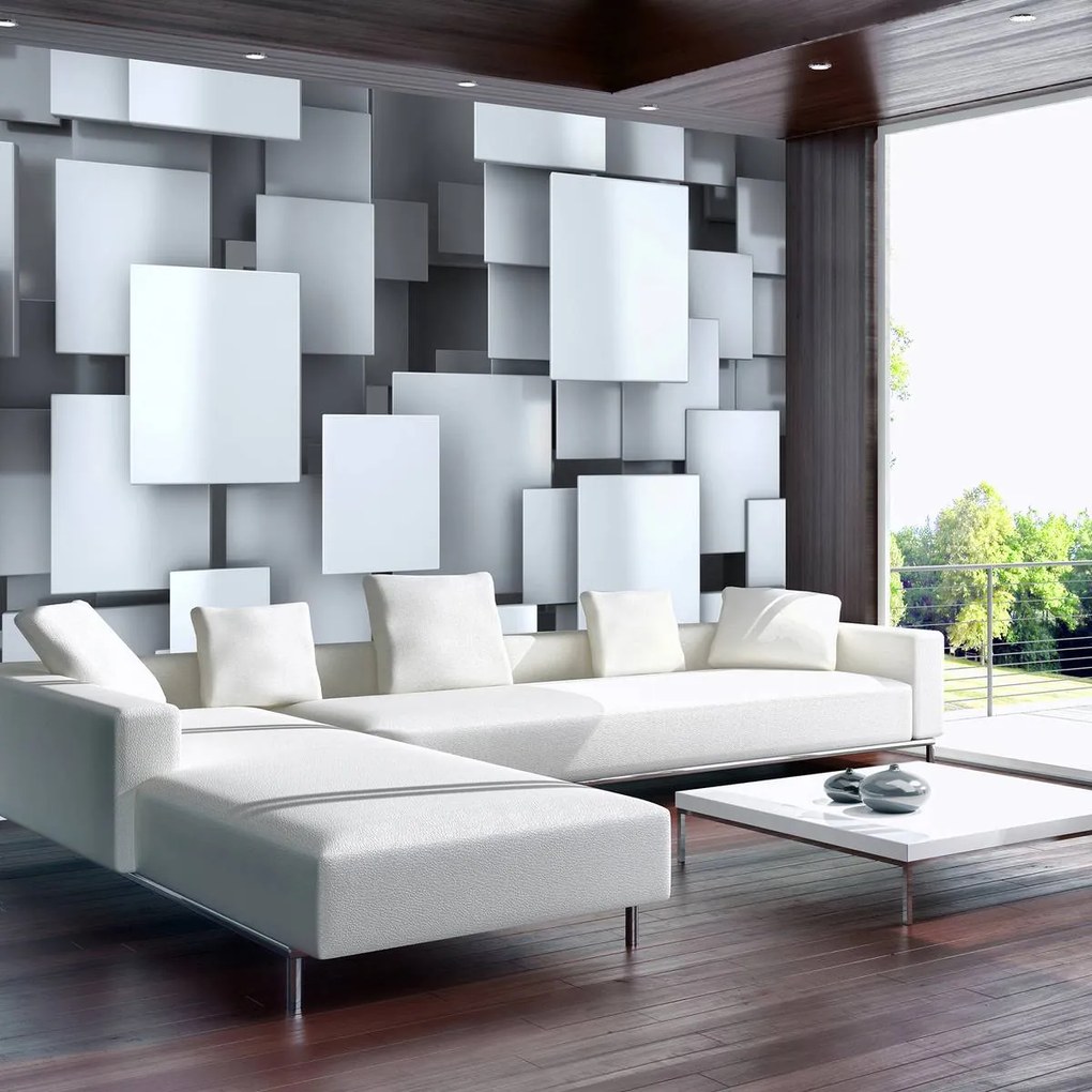 Fototapet - Pătrate 3D (254x184 cm)