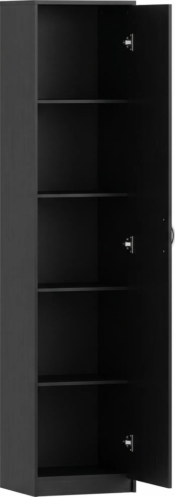 HOMCOM Dulap de bucătărie Slim cu 5 rafturi și spațiu interior reglabil, din lemn, 40x35x180 cm, negru | Aosom Romania
