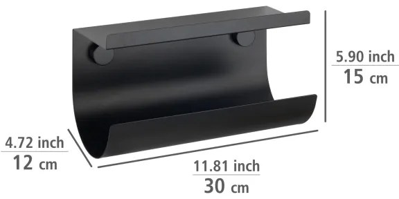 WENKO 71144800 - Suport pentru role JET 30x15 cm, negru