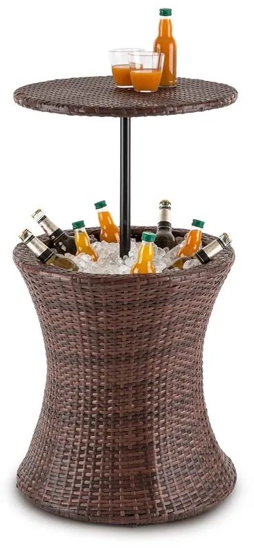 Beerboy ,masă de grădină răcitoare băutură Ø50cm Polyrattan bicolor maro