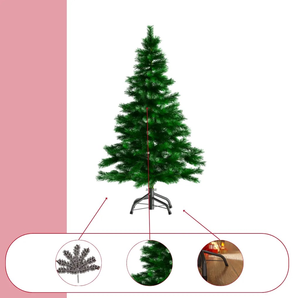 Brad artificial de Crăciun RUDOLPH, 150 cm, verde Casaria