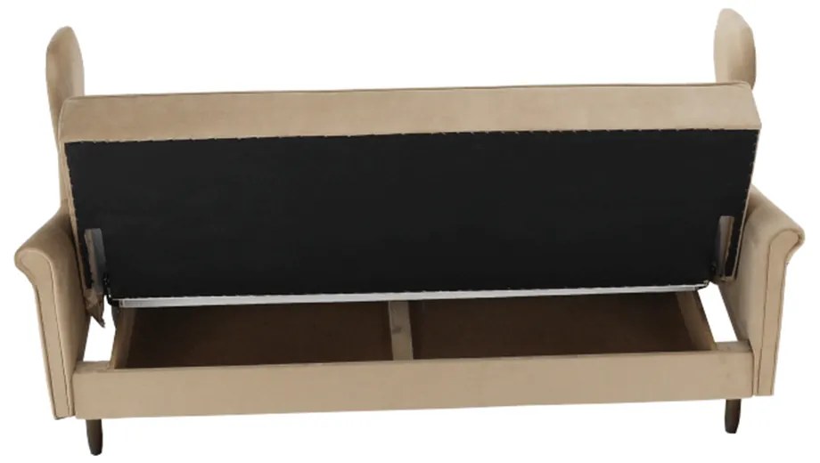 Canapea extensibilă, material textil bej auriu, COLUMBUS