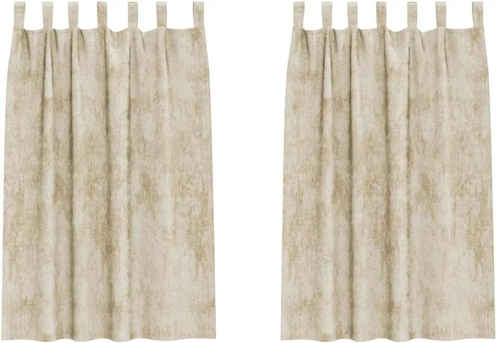 vidaXL Cortine din catifea cu perdele 2 pcs Crem 175 x 140 cm Catifea