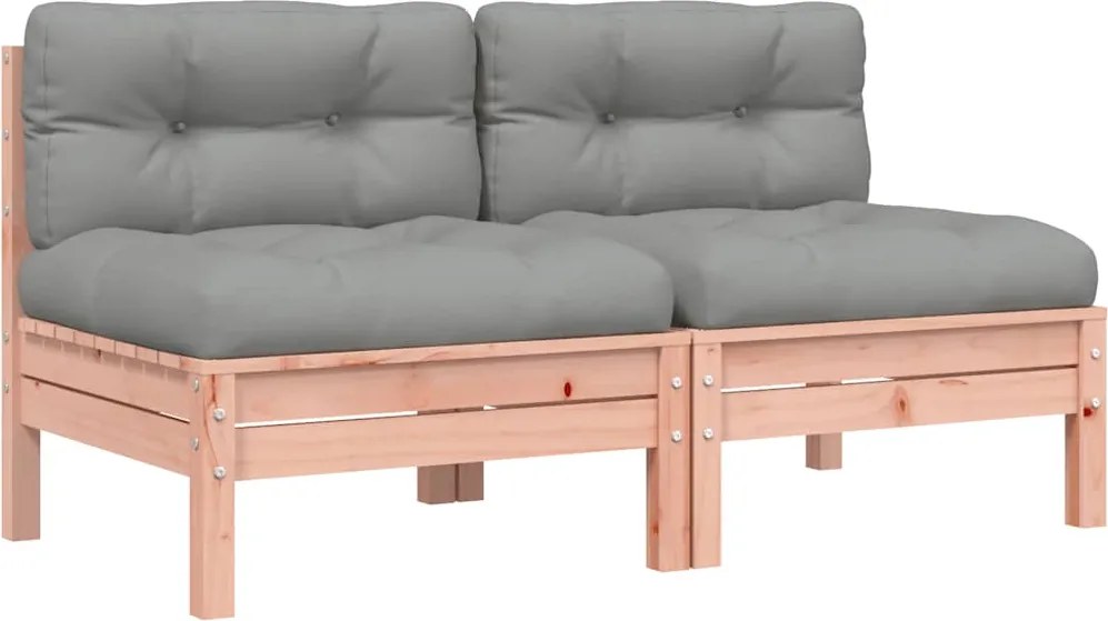 vidaXL Canapea de grădină fără cotiere, cu perne, 2 buc.