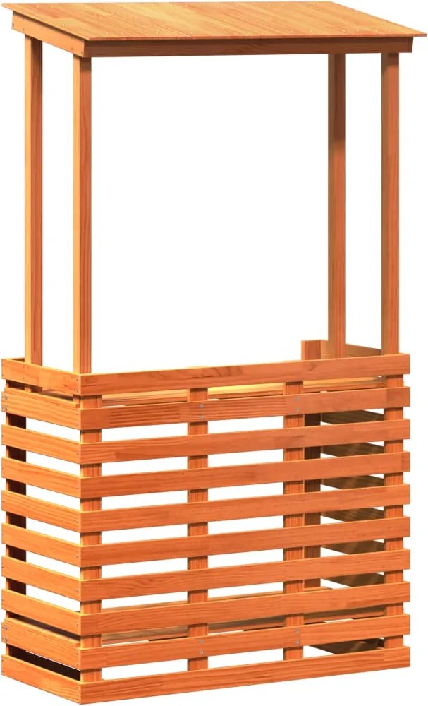 vidaXL Masă bar de exterior cu acoperiș, 112,5x57x195,5 cm, lemn masiv