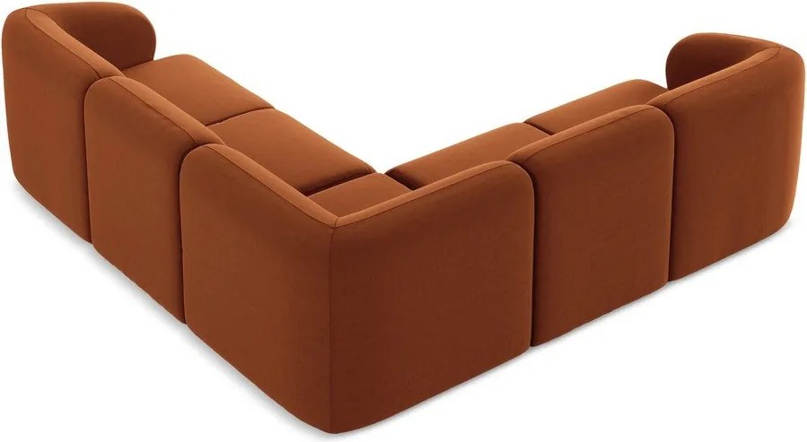 Colțar teracotă cu tapițerie din catifea Lani – Makamii