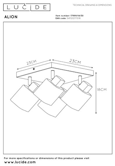 Lucide 17999/14/30 - Spot direcționabil ALION 4xE14/25W/230V