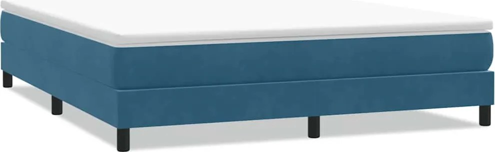 vidaXL Pat cu arcuri fără saltea Albastru închis 180x220 cm catifea