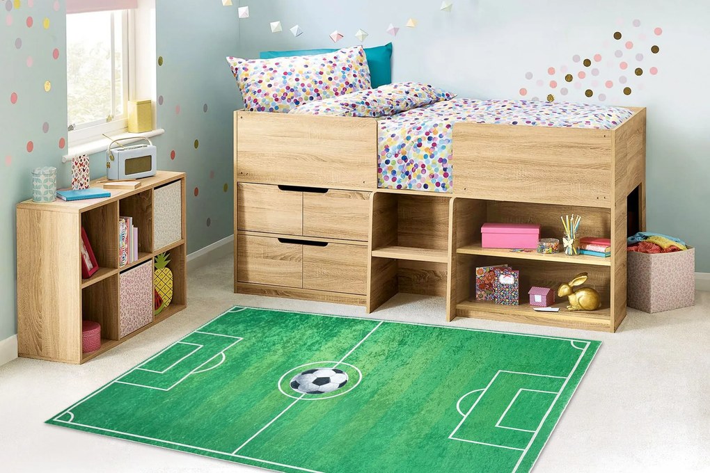BAMBINO 9731 covor lavabil Teren, fotbal pentru copii anti-alunecare - verde