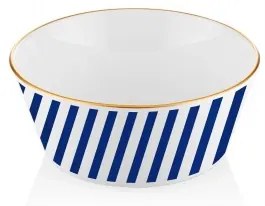 Bol pentru salata, din ceramica, Lagoon Alb / Albastru, Ø25xH5 cm