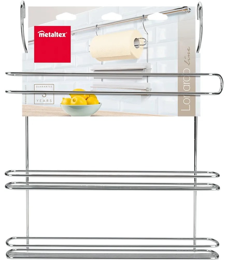 Suport de prosoape de bucătărie argintiu suspendat din oțel cromat Lonardo – Metaltex