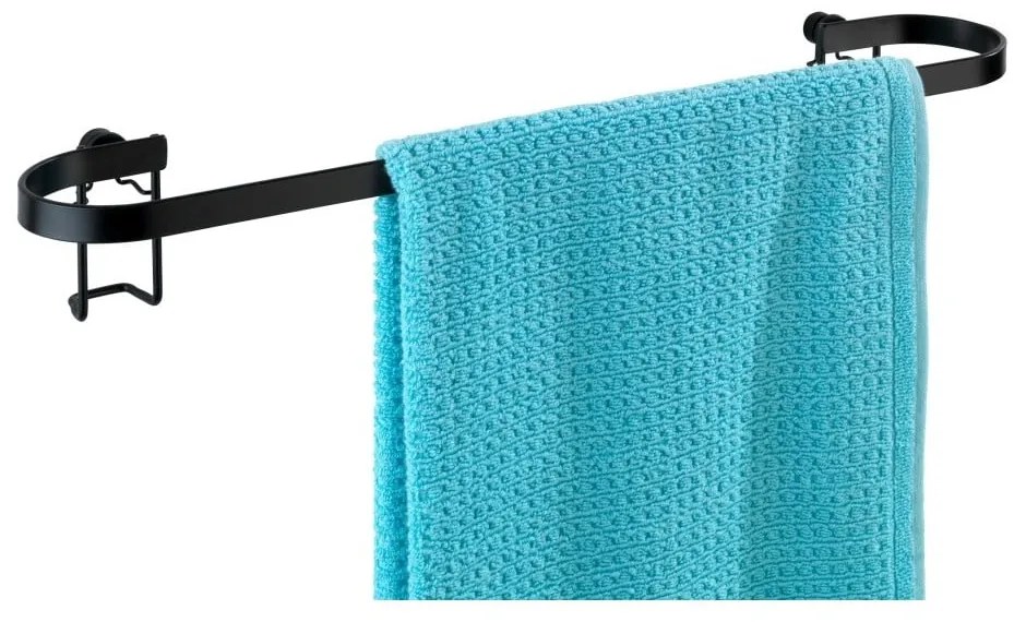 Suport de perete pentru prosoape Wenko Classic Plus, negru