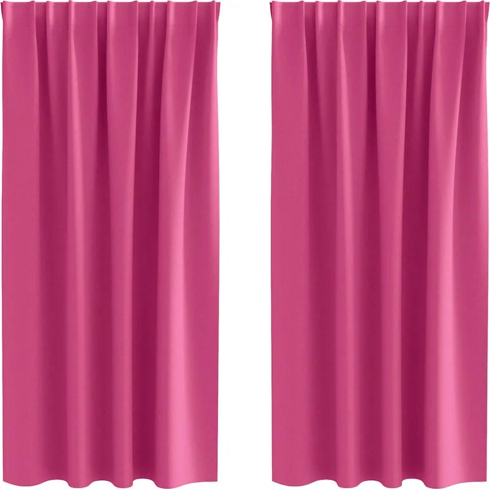 vidaXL Perdele Opaque cu Inel 2 pcs Roz Aprins 175 x 140 cm Poliester