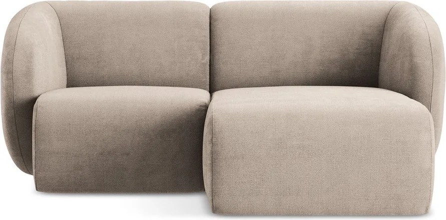 Colțar maro deschis cu tapițerie din chenille (cu colț pe partea dreaptă/cu șezlong) Lani – Makamii