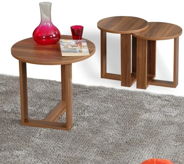 SET 3x măsuță laterală MIRA maro