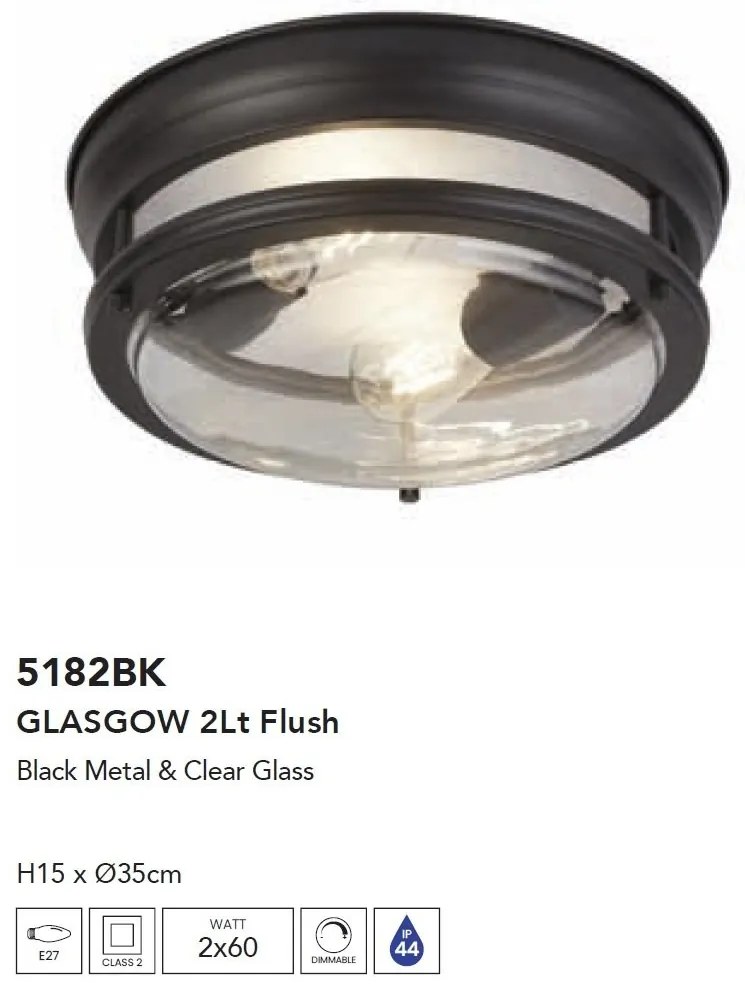 Plafoniera pentru baie IP44 Glasgow 2L