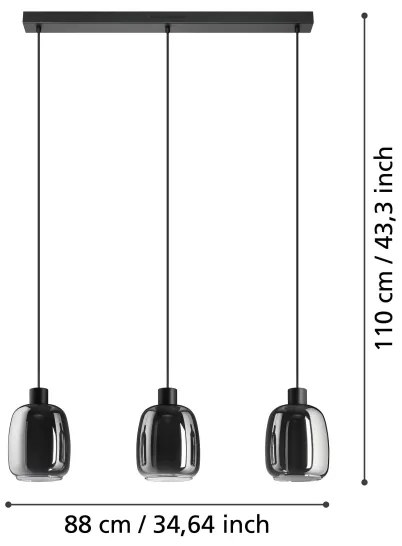 Lustră LED RGBW dimabilă pe cablu Eglo 901121 MOLOCHIO-Z 3xLED/3,7W/230V gri