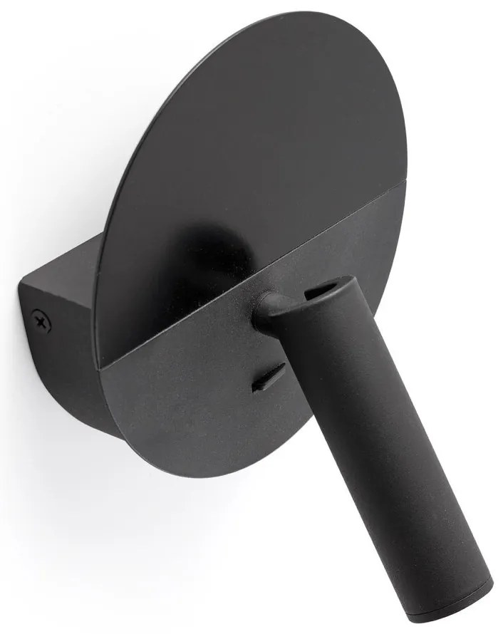 Aplica cu reader LED directionabil stil minimalist DUAS USB C negru