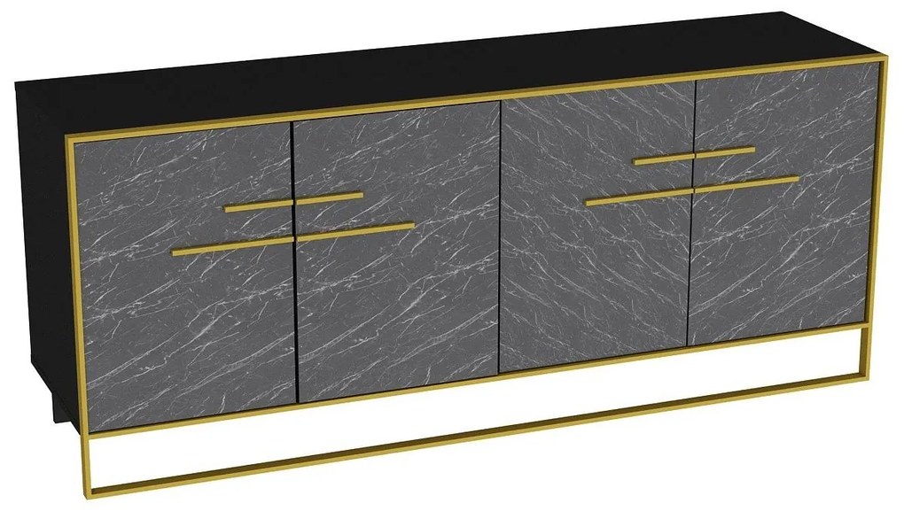 Dulap Pollie (Negru + Auriu). 1088305