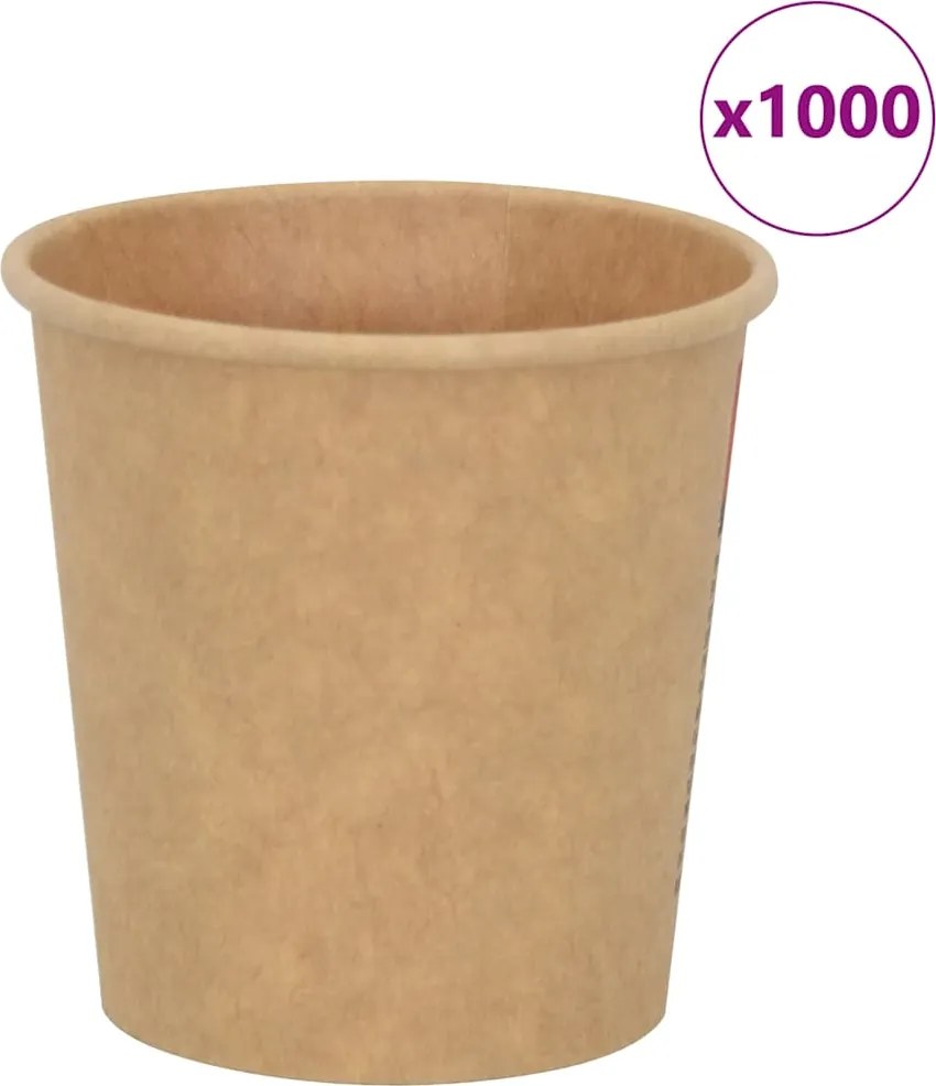 vidaXL Cești de cafea din hârtie 1000 buc 4oz 100ml maro