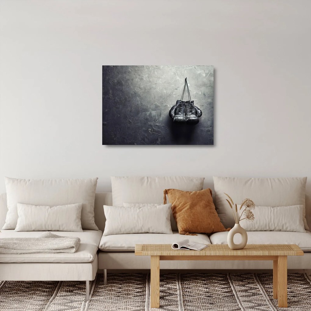 Tablou pe sticlă - Mănuși de box (70x50 cm)