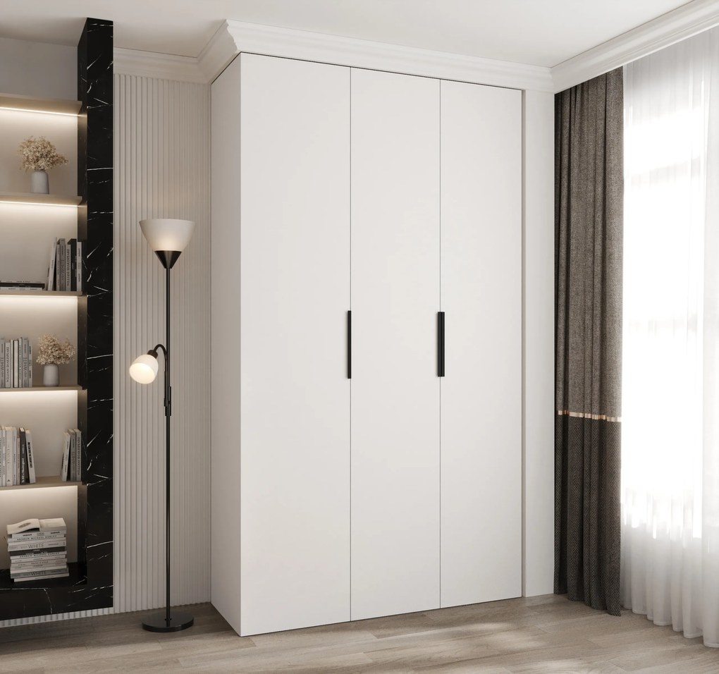 Dulap de haine 140 cm Carmela 40-4 (alb + Negru). 1126649