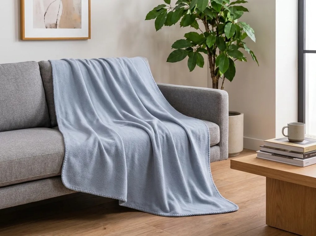 Patura fleece FLEORA, siva Dimensiune: 150 x 200 cm