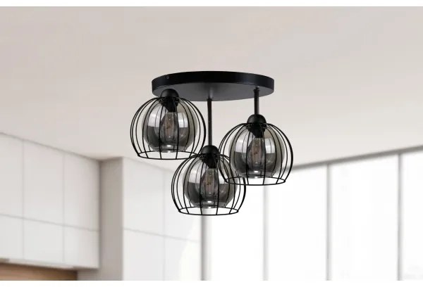 Lustră aplicată SOLO BLACK 3xE27/60W/230V d. 30 cm
