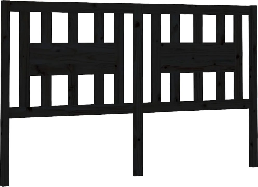vidaXL Tăblie de pat, negru, 206x4x100 cm, lemn masiv de pin
