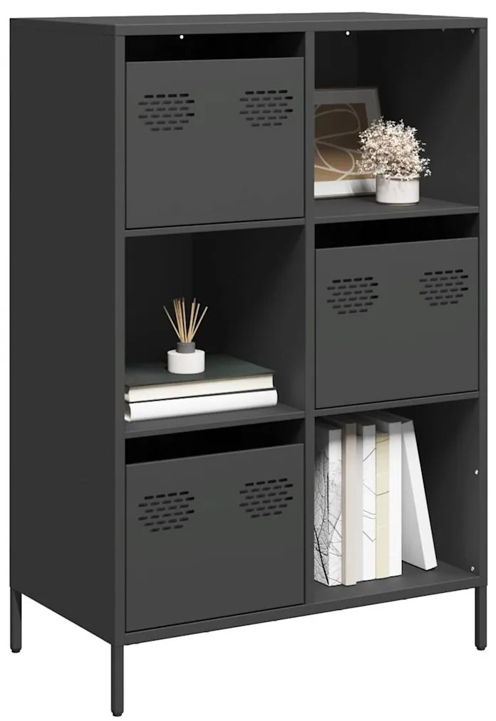 vidaXL Dulap înalt, negru, 68x39x103,5 cm, oțel