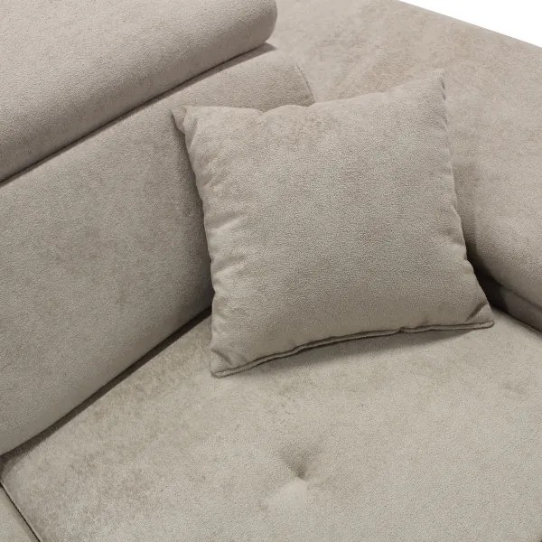 Colțar extensibil CASTELO, în formă de L, partea dreaptă, cu spațiu de depozitare, gri