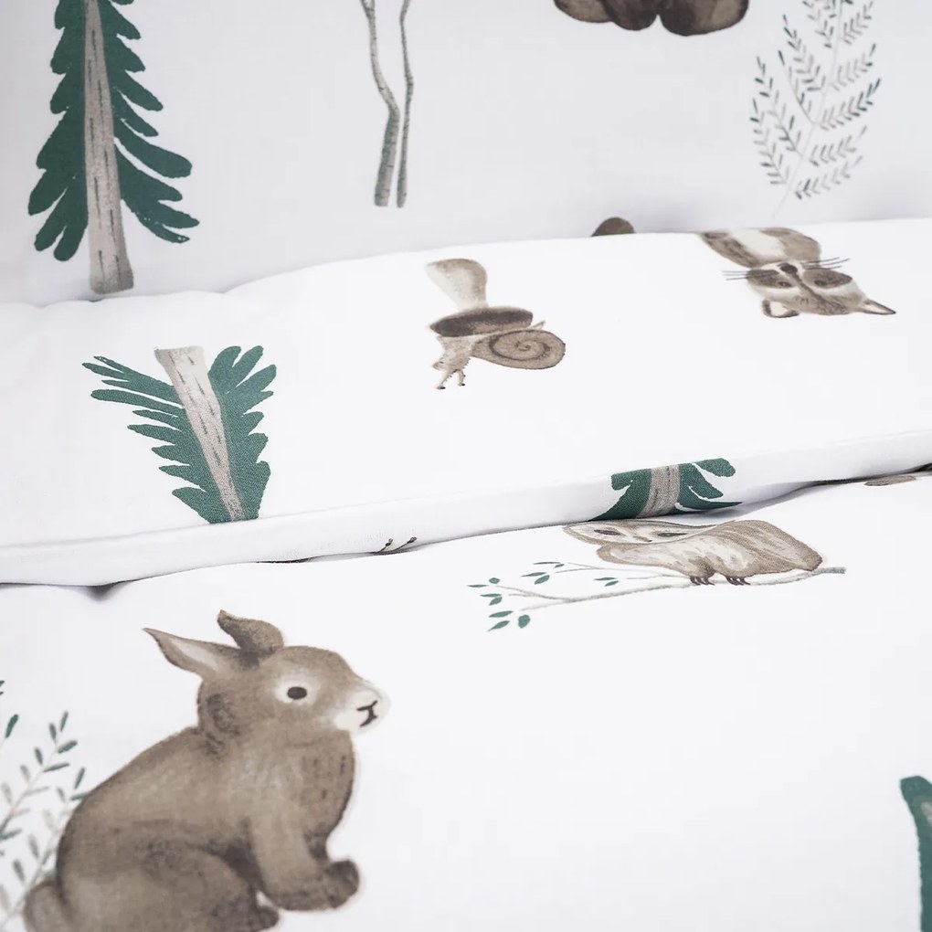 Lenjerie de bumbac pentru pătuț 4Home ForestFriends, 100 x 135 cm, 40 x 60 cm