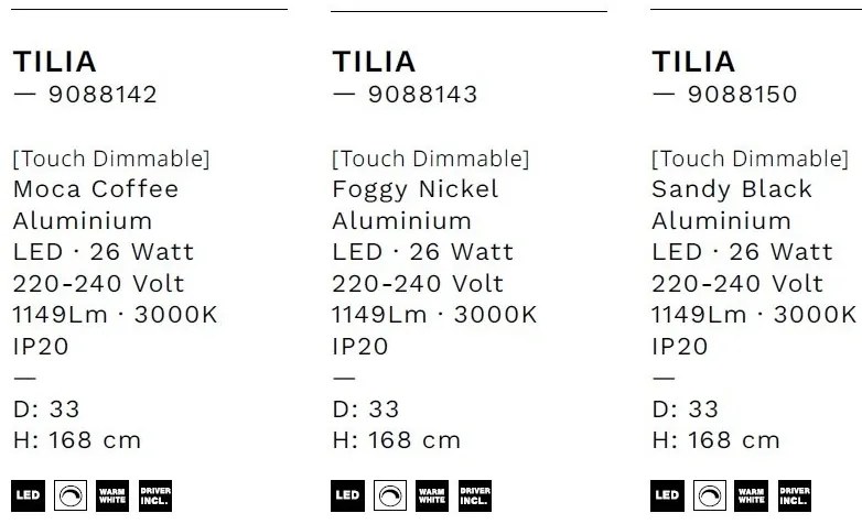 Lampadar LED design minimalist TILIA negru
