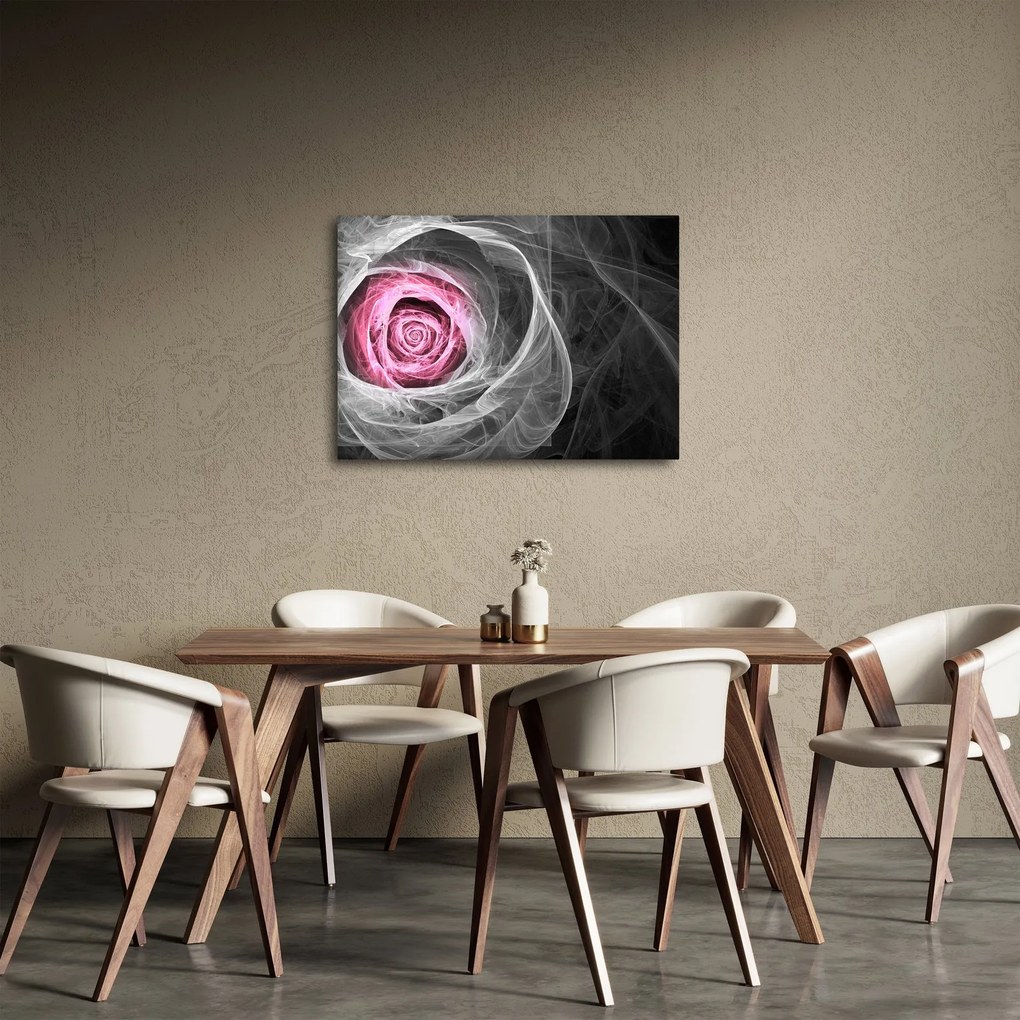 Tablou - Trandafir abstract, fucsia (70x50 cm)