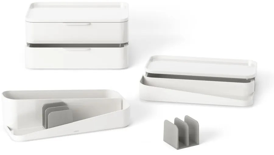 Organizator de baie alb pentru cosmetice din plastic Glam – Umbra