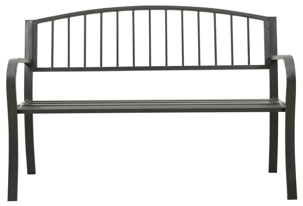 319581 vidaXL Bancă de grădină, gri, 120 cm, oțel