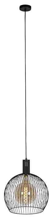 Lampă rotundă pendant de design neagră 40 cm - Dos