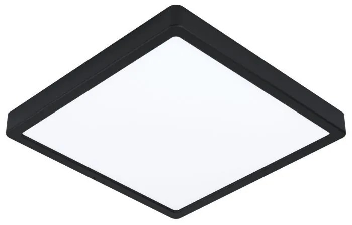 Plafoniera LED inteligenta, pentru baie design modern IP44 Fueva-z negru 21x21cm