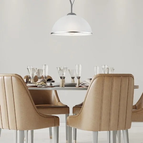 Lustră pe tijă RETRO 1xE27/60W/230V argintiu