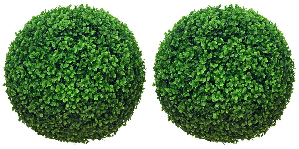 HOMCOM Set de 2 Bile Artificiale, Bile de Arbori Topiari din Buxus, Ø40cm, Verde | Aosom Romania