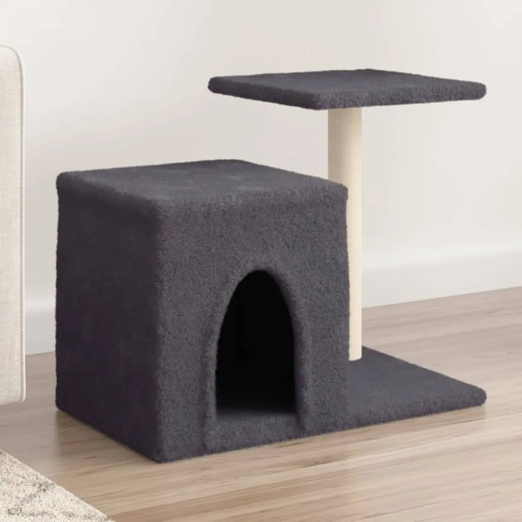 vidaXL Ansamblu pisici, stâlpi din funie sisal, gri închis, 50,5 cm