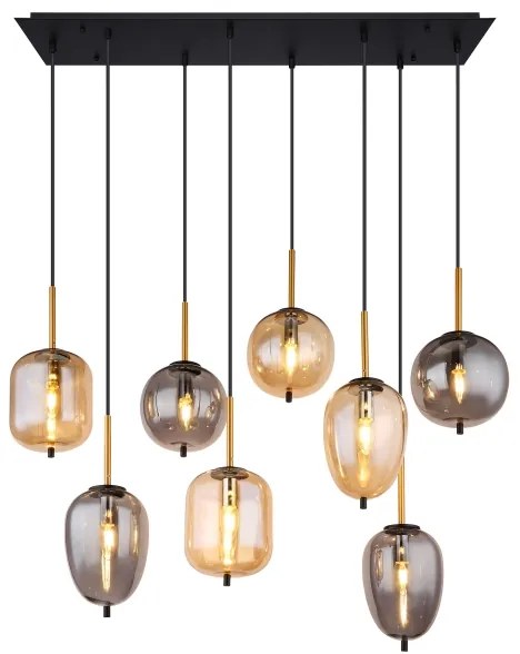 Lustră pe cablu Globo 15345-8A negruY 8xE14/40W/230V