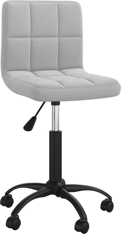 vidaXL Scaun pivotant pentru birou, gri deschis, catifea