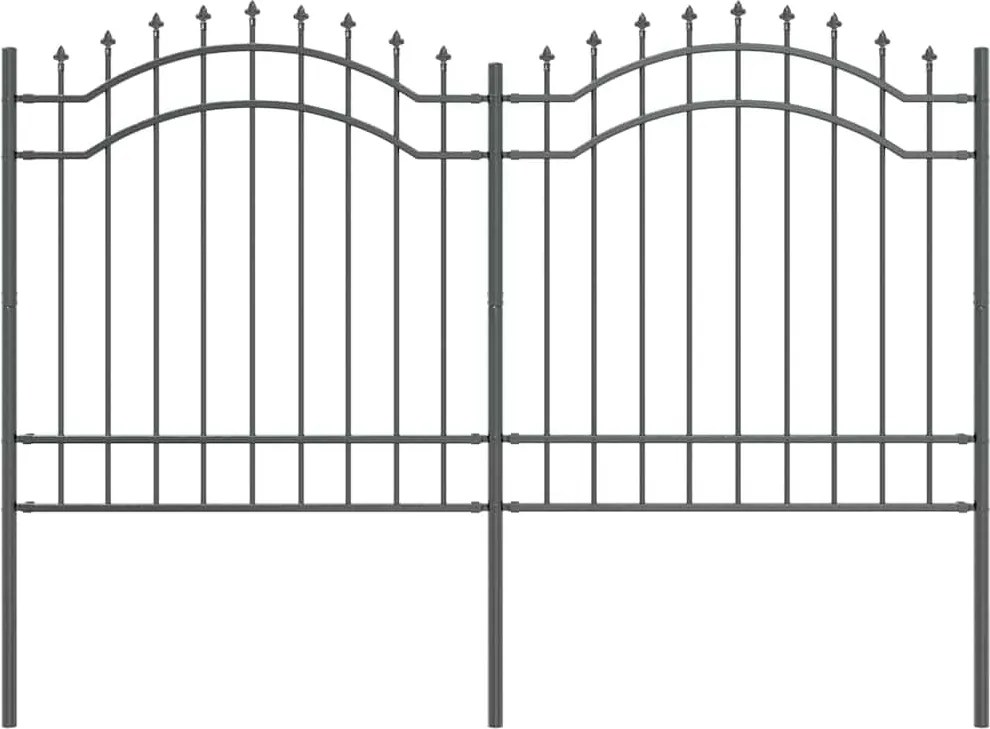 vidaXL Gard de Grădină Gri 240 x 165 cm Oțel vopsit în pulbere