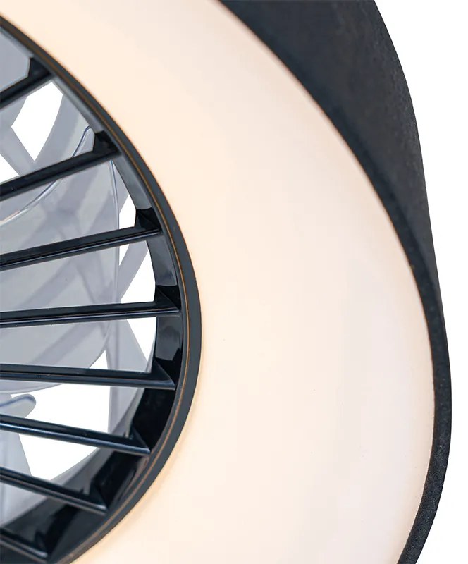 Ventilator de plafon negru inclusiv LED cu telecomandă - Emily
